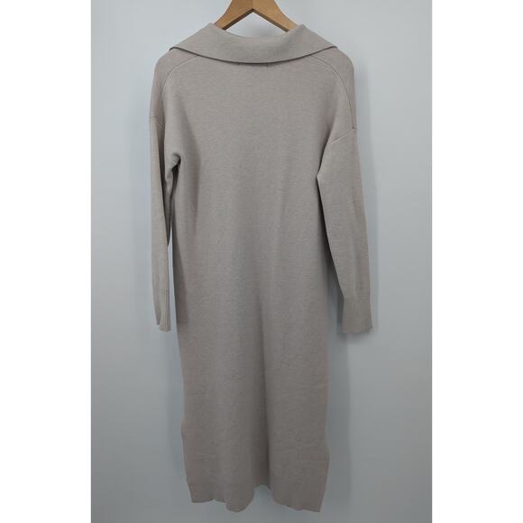 Tahari Sweater Dress Womens Beige Long Sleeve Collared Pullover Oversize Sz S - Picture 2 of 4